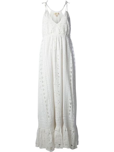 Michael Michael Kors Eyelet Maxi Dress In White Lyst