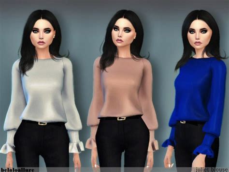 Belaloallurejuliet Blouse The Sims 4 Catalog Sims 4 Clothing