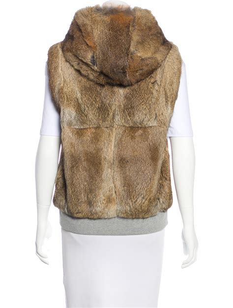 Theory Hooded Rabbit Fur Vest Clothing Wte26720 The Realreal