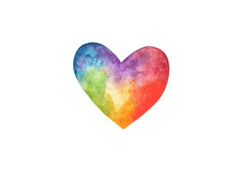 Watercolour Rainbow Love Heart Print Greetings Card Etsy Uk Rainbow