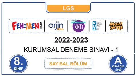 Fenomen Yayınları Türkiye Geneli LGS 1 Deneme Sınavı Matematik