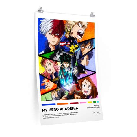 My Hero Academia Poster Minimalist Anime Poster Retro Etsy