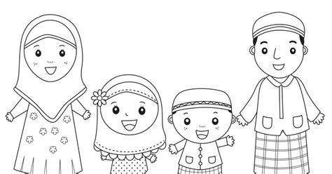 Gambar Kartun Keluarga Besar Bahagia Hitam Putih Adzka