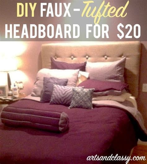 Diy Faux Tufted Headboard For 20 Tutorial Arts And Classy