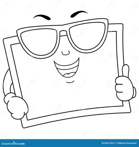 Coloring Happy Chalkboard With Sunglasses Stock Vector Illustration