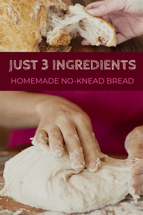 3 Ingredient Bread Easy Homemade No Knead Bread Recipe With Just 3
