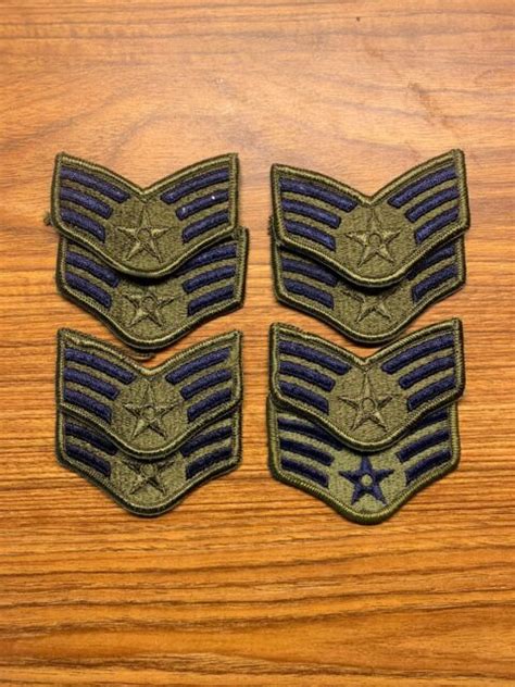 Usaf Us Air Force Senior Airman Sargent Patch 3 Set Of 2 Ebay