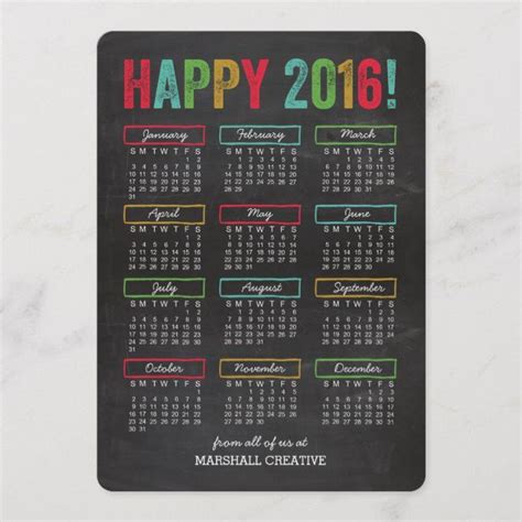 Colorful Calendar Business Holiday Cards Business