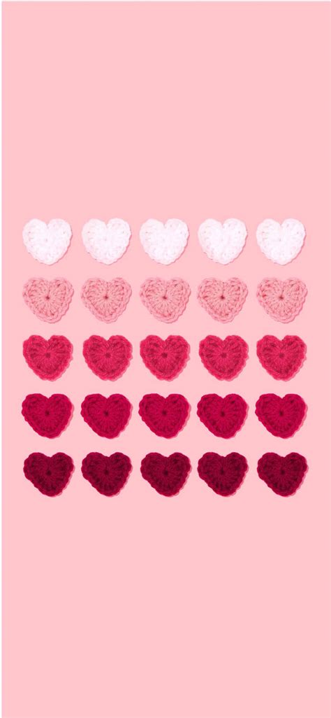 Download Aesthetic Pink Iphone Embroidered Hearts Wallpaper