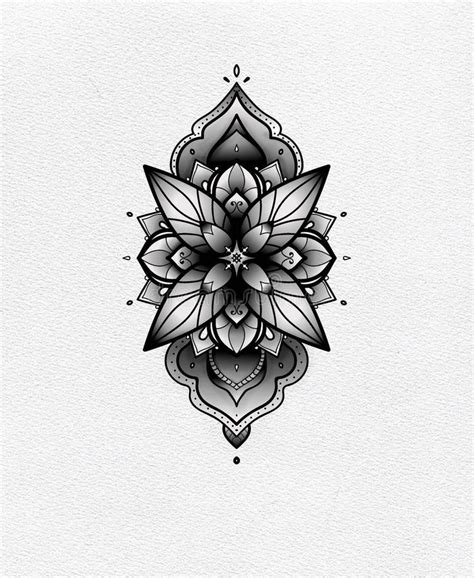 Floral Mandala For Half Sleeve Tattoo Stock Illustration Illustration