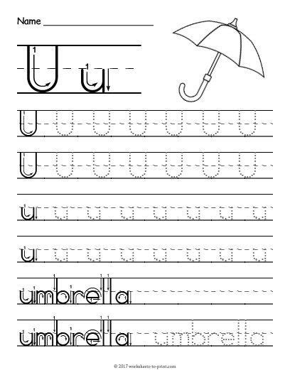 Letter U Tracing Worksheets Preschool Worksheets Master