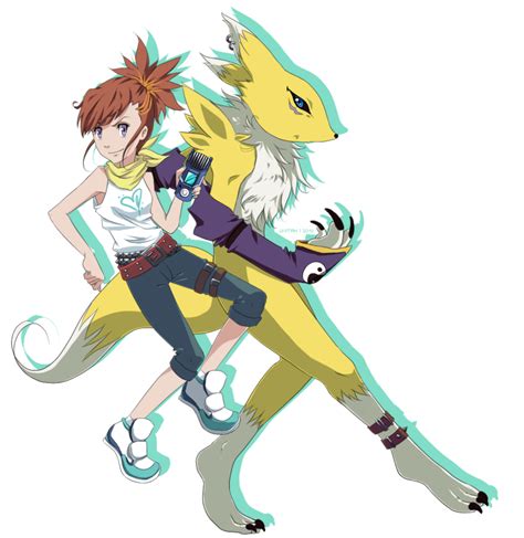Ruki And Renamon Xw Hunter Style By Ajdra On Deviantart Digimon