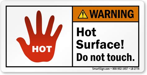 Hot Surface Do Not Touch Warning Label Buy Online Sku Lb 2776