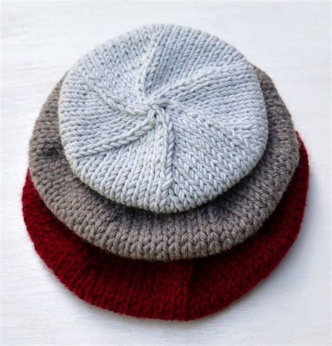 Beret Knitting Pattern Modern Beret Knitting Design Hat Knit Etsy