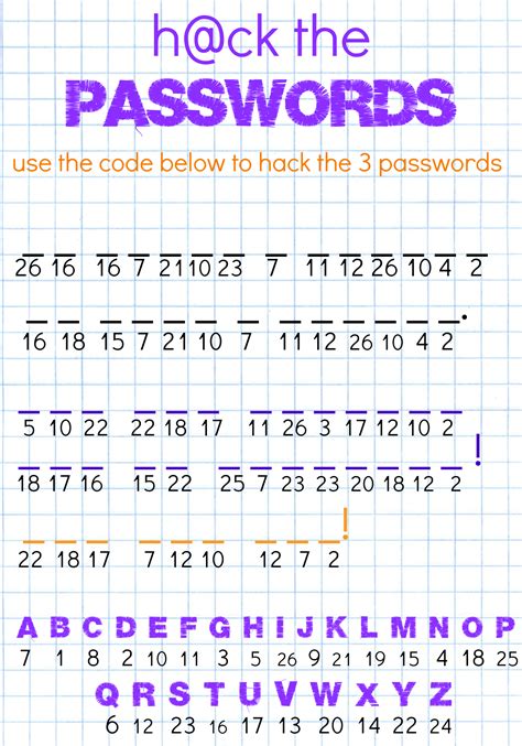 Hack The Passwords Kids Education Pinterest Writing Practice