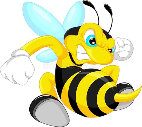 Angry Bee Cartoon Vector Illustration Bee Cartoon Images Cartoon Bee