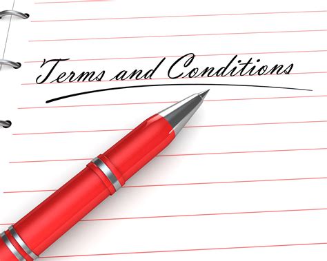 0914 Terms And Conditions Text On Notebook With Pen Stock Photo