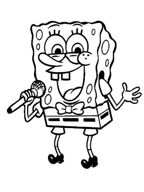 Kolorowanka Spongebob śpiewa Malowanki Z Bajek Dla Dzieci Do Druku