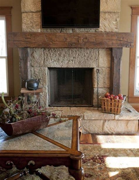 Rustic Full Fireplace Mantel With Legs Rustic Fireplace Decor