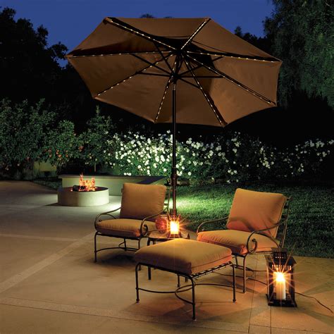 Whether you have an expansive garden or a modest courtyard, your outdoor living space should feel like an extension of your home—with quality furniture, plush cushions, and luxurious furnishings. Belham Living 9 ft. Collar Tilt Lighted Patio Umbrella ...