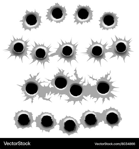 Bullet Holes Set Royalty Free Vector Image Vectorstock