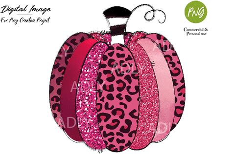 Pink Pumpkin Sublimation Transfer Leopard Gold Glitter Htv 380669