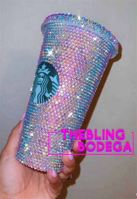 Crystal Rhinestone Reusable Starbucks Cup Etsy