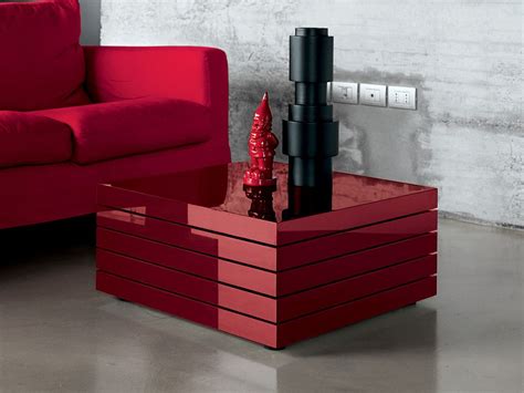 Red Design Seductive Lacquered Red Coffee Table For A Modern Living