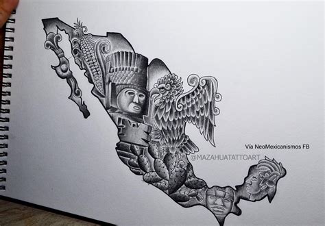 Tatuajes Del Mapa De México Que Querrás Tenerlos En Tu Piel Lion Art Tattoo Aztec Tattoo