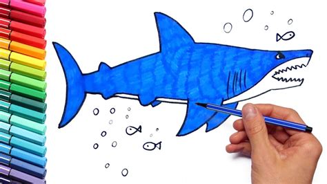 See more ideas about drawings, art drawings, pencil drawing pictures. Shark Drawing and Coloring for Kids - Teaching How to ...