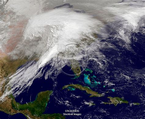Satellite View Of A Massive Winter Storm Over The United States