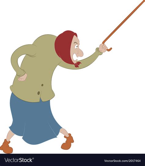 Angry Old Woman Royalty Free Vector Image Vectorstock