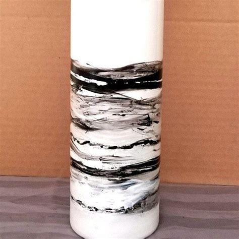 Hand Painted Black And White Glass Vase Very Modern And It Has A