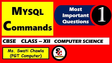 Important Questions Of Mysql Mysql Commands Cbse Class 12