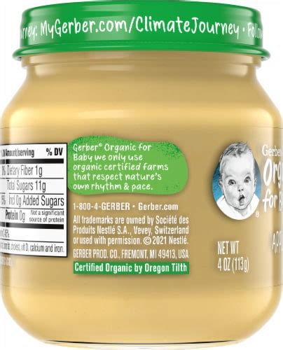 Gerber® Organic 1st Foods Apple Stage 1 Baby Food 4 Oz Metro Market