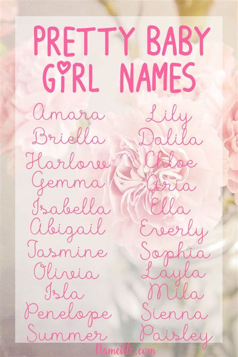 100 Pretty Baby Names And Meanings For Girls I Nameille Cute Baby
