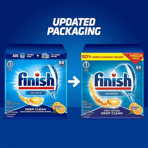 Finish All In 1 Gelpacs Orange Dishwasher Detergent Tablets 84 Count