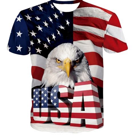 2018 New Usa Flag T Shirt Men Women Sexy 3d Tshirt Print Striped