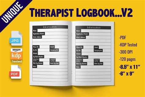 Therapist Logbook Kdp Interior Graphic By Design Basket · Creative Fabrica