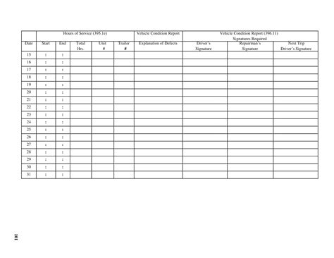 Free Printable Drivers Daily Log Book Templates Excel Pdf Example