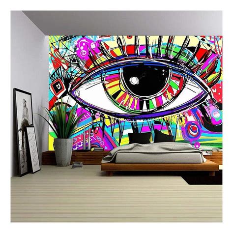 Wall26 Original Abstract Digital Painting Of Human Eye Colorful