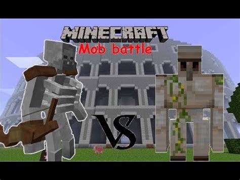 Minecraft Mob Battle Mutant Skeleton Vs Iron Golem Youtube