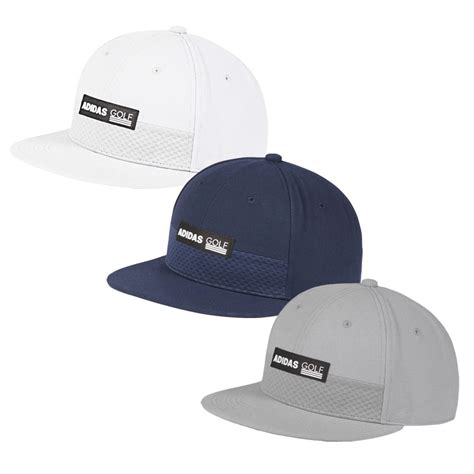 Adidas Tonal Block Flat Brim Snapback Cap Mens Golf Hats And Headwear