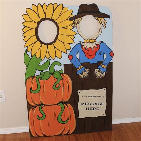Fall Birthday Photo Booth Prop Wooden Personalized Scarecrow Etsy