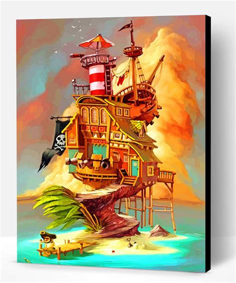 Pirate Ship House Paint By Number Paint By Numbers Pro