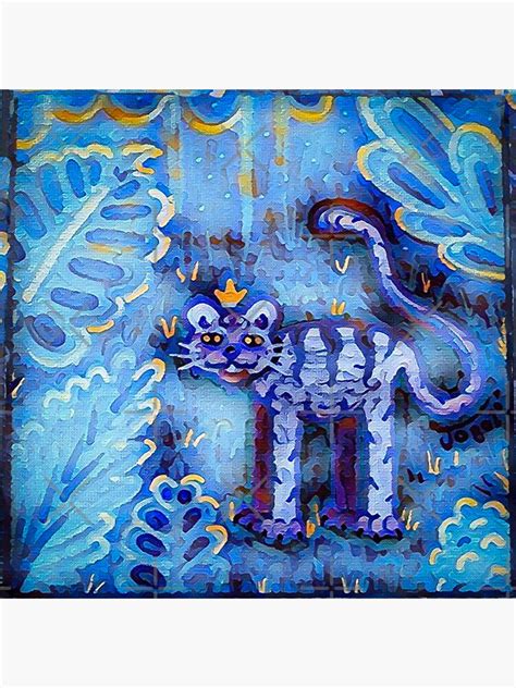 Jungle Tiger Painting Blue And Gold Palette Sticker For Sale By