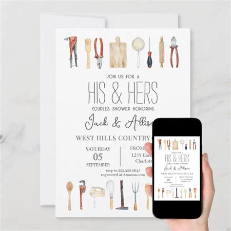 his and hers couples shower invitation zazzle