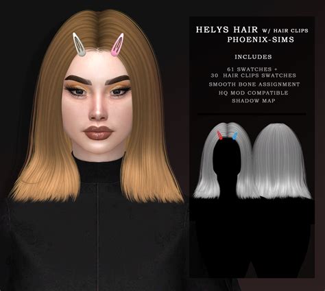 Helys Hair With Hair Clips Download Phoenix Sims