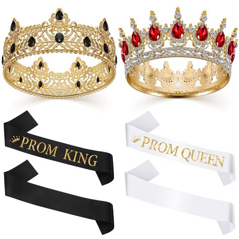 Buy 6 Pieces Gold Prom King And Queen Tiara Crowns Prom King And Queen