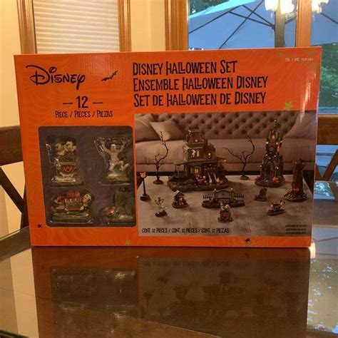 NEW COSTCO Disney Halloween Village Musical Haunted House Set 12 Pieces